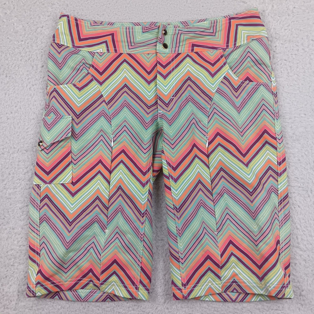 Shredly Mountain Bike Short Women 14 Multi Chevron Zigzag Cargo MTB